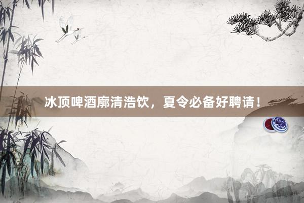 冰顶啤酒廓清浩饮，夏令必备好聘请！